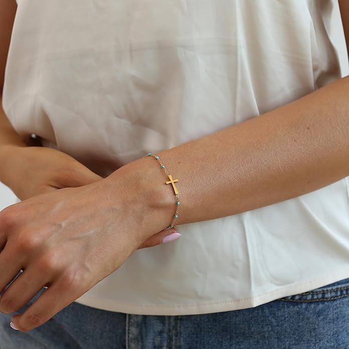 Beaded Cross Bracelet