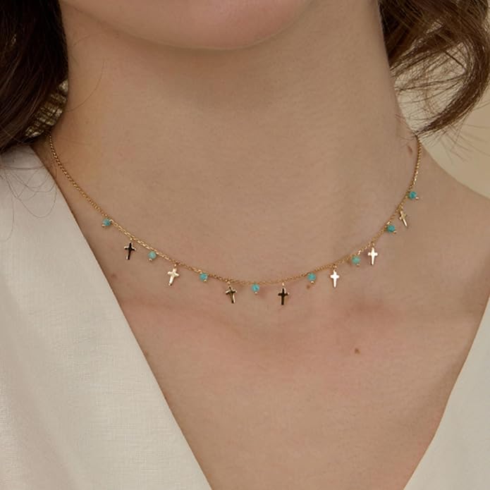 Turquoise Cross Necklace