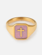 Enamel Cross Ring