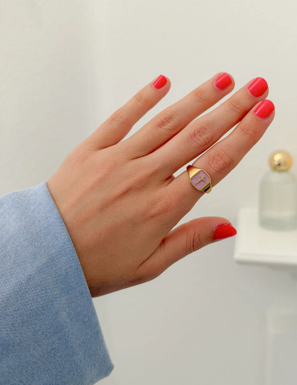 Enamel Cross Ring