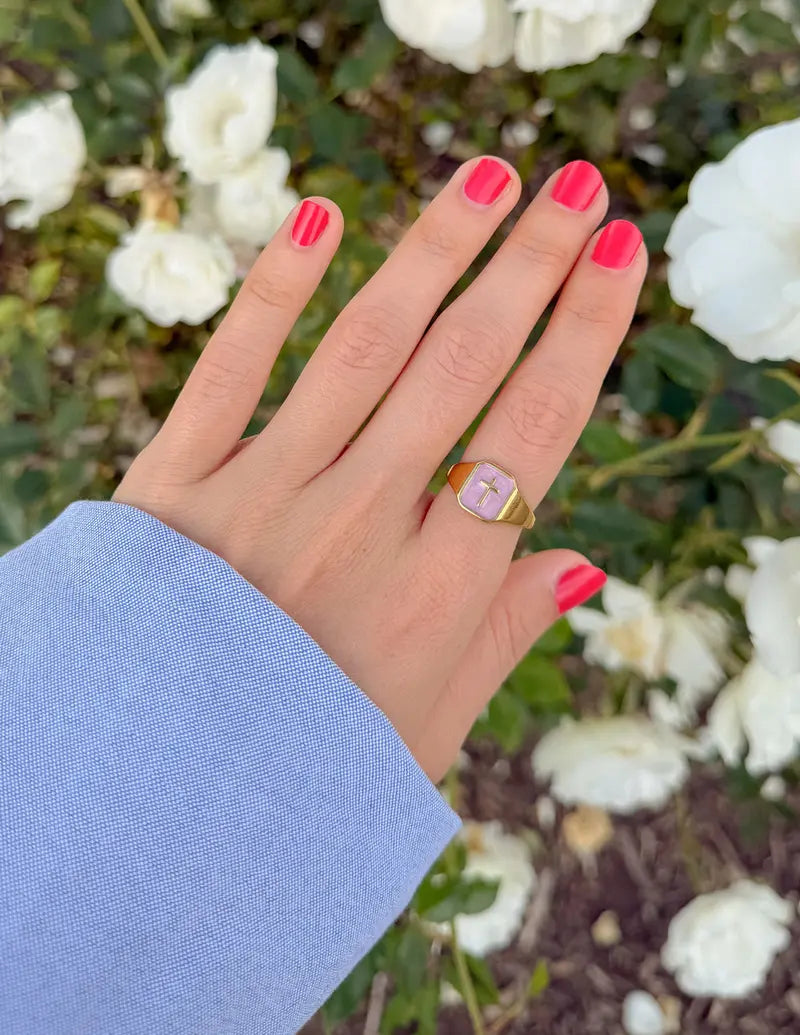 Enamel Cross Ring