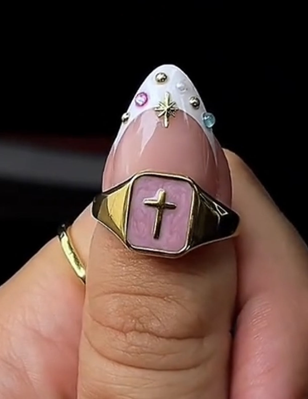 Enamel Cross Ring