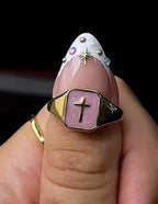 Enamel Cross Ring