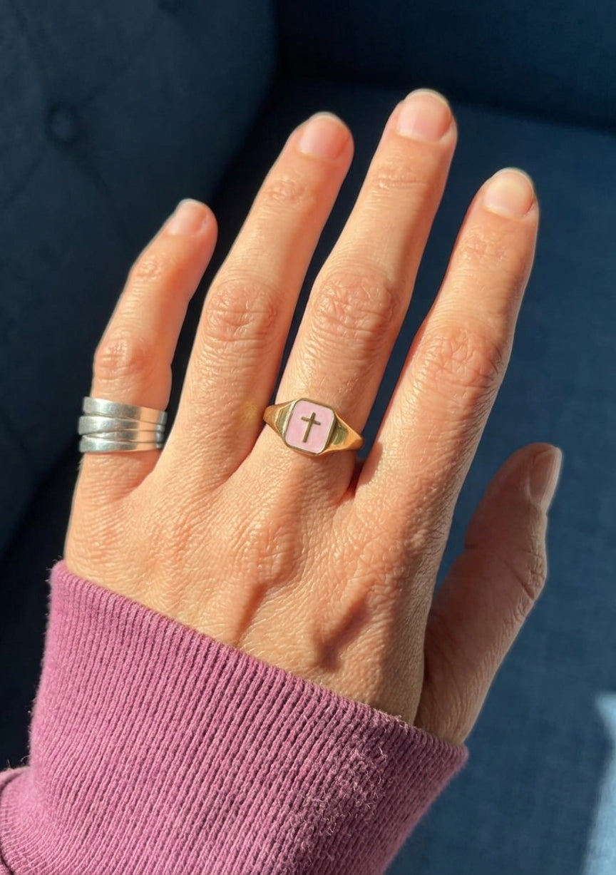 Enamel Cross Ring