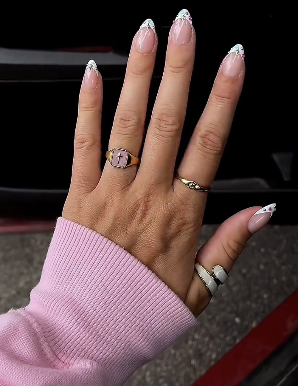Enamel Cross Ring